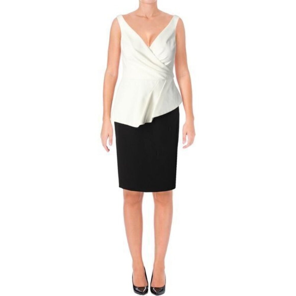 Lauren Ralph Lauren Kirena Colorblock Surplice Evening Dress